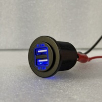 Prise USB de haute qualité en gros, chargeur double USB 4,8A, prise étanche 12V/24V pour bateau, camion, véhicule