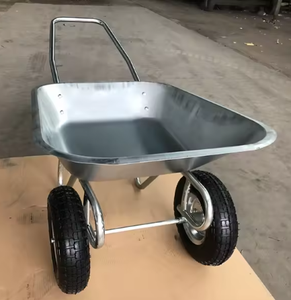 <span class=keywords><strong>Brouette</strong></span> de jardin robuste WB6211 Plateau antirouille galvanisé avec deux <span class=keywords><strong>roues</strong></span> pneumatiques en caoutchouc - Product Image 3