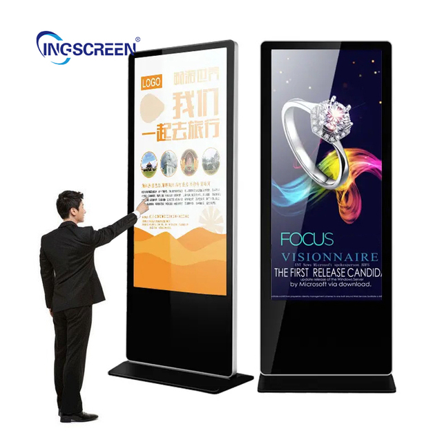INGSCREEN Smart Kiosk Vertical LCD Advertising Display Interactive Panel Digital Signage Totem With Floor Standing Touch Screen