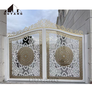 Puerta de Entrada Doble de Hierro Forjado Negro, Diseño Moderno y Lujoso, Personalizada por QUYANG - Product Image 5