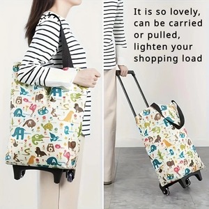 <b>Foldable</b> Oxford cloth shopping <b>cart</b>, large-capacity handheld premium bag – for outdoor, commercial, grocery & delivery - Product Image 4
