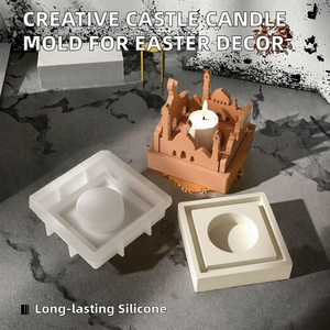 Molde de Silicona Ecológico para Base de Vela con Forma de Castillo Creativo para Pascua, Decoración Artesanal para Calentar Cera Aromática - Product Image 2
