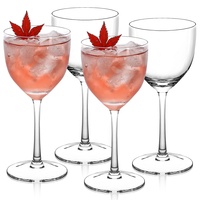 Verres à cocktail coupe à pied modernes en cristal soufflé à la main sans plomb, 180 ml, écologiques