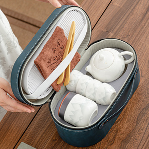 Juego de Té de Cerámica Guofeng Wenchuang Kung Fu, Estilo Chino, Tetera y Taza para Viajes al Aire Libre, Regalo Empresarial, Venta al Por Mayor - Product Image 2