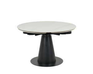 Nuovo Design Premium marmo ceramica pietra superiore in acciaio al carbonio nero gambe <span class=keywords><strong>rotondo</strong></span> estensione <span class=keywords><strong>tavolo</strong></span> da pranzo per 8 posti casa moderna tavoli - Product Image 1