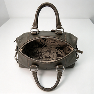 Retro Ladies Top <b>Handle</b> <b>Handbag</b> Soft Faux Leather With Metal Ring Decor Removable Shoulder Strap - Product Image 2