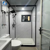 RELYANCE Kit Rumah Kontainer Expandable, Rumah Portabel Siap Huni 40ft Mewah 1 Kamar Tidur Desain Industrial Modern Snow