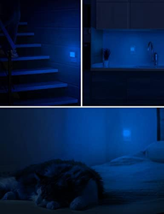 Mini lampe de nuit LED bleue 0,3W avec capteur crépusculaire, à brancher sur prise murale, pour chambre d'enfant - Product Image 3