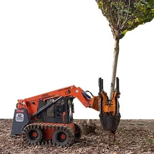 Suministro de fábrica, salida de fábrica, máquina de Trasplante de árboles más barata, pala de árbol para cargadora de dirección deslizante