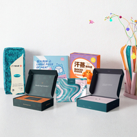 Boîte d'expédition en carton ondulé personnalisée en gros pour cosmétiques et parfums, en encre de soja, rose et bleue, avec gaufrage et doublure en éponge