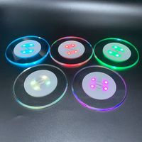 Dessous de verre lumineux coloré à LED, verre, bouteille de bouteille de vin, tapis lumineux, OEM, Logo personnalisé, en acrylique