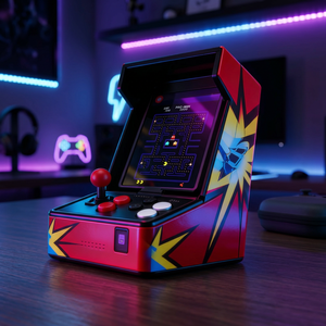 เครื่องเล่นเกมพกพาขนาดกะทัดรัดสไตล์เรโทร รองรับการเชื่อมต่อทีวี เครื่องเล่นเกมอาร์เคดคลาสสิก - Product Image 4
