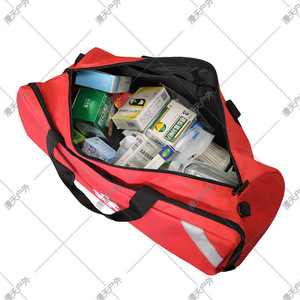 Sac de premiers secours en tissu Oxford rouge avec bandoulière et poche zippée pour la formation aux secours d'urgence, unisexe, taille unique - Product Image 3
