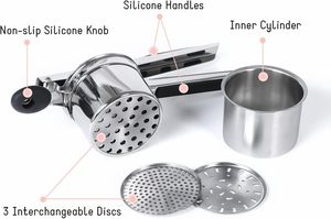 Outils pour fruits et légumes <span class=keywords><strong>Presse</strong></span> à pommes de terre manuelle professionnelle à usage intensif <span class=keywords><strong>Presse</strong></span>-purée à pommes de terre en acier inoxydable 3 en 1 - Product Image 3