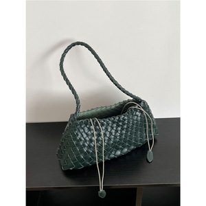 2025 fournisseur en gros en ligne mode PU cuir femmes unique épaule tissé sac motif géométrique étanche à l'eau fermeture ouverte - Product Image 6