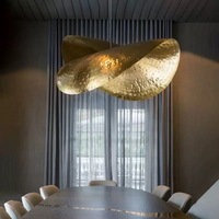 Nouveau Lustre LED Créatif Post-moderne Simple et Original en Fer forgé, design Feuille de Lotus, pour Chevet, Salle à manger, Bar, Cabine, avec éclairage haut
