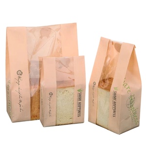 לקחת משם גריז עמיד טבעי קראפט נייר מחורר נייר תיק עבור מאפייה - Product Image 1