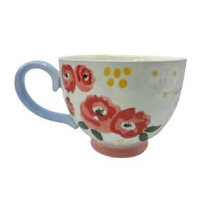 Vente en gros de tasses à soupe en céramique de 15 oz, peintes sous glaçure, dessinées à la main, grandes tasses à fleurs peintes à la main - Product Image 5