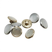 Kancing Kemeja Cardigan Bulat 12mm Berpinggir Emas, Mutiara Mata Kucing Logam Modern Jahitan Tangan, Grosir 26032101
