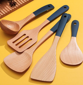 Juego de 5 Cucharas de Cocina de Madera Natural (Apto para Utensilios Antiadherentes) - Product Image 4