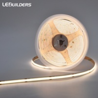 Bande lumineuse LED COB en cuivre flexible 12V 320LEDs/m Haute densité IP20 Blanc chaud/blanc froid Dimmable Télécommande 8mm Décoration intérieure