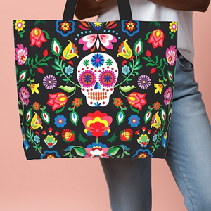 The Day of the Dead in Mexico Theme Canvas <b>Bag</b> 12x13in Blank Canvas Custom Canvas <b>Bag</b> Heat Transfer Printing - Product Image 5