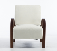 Fauteuil d'appoint moderne et minimaliste en bois de caoutchouc massif et polyester, durable, doux, écologique, pour salon, mobilier de maison