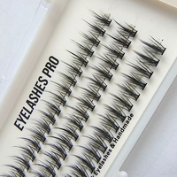 Cils artificiels en segments en gros, courbure C / D, 8-16 mm, cils naturels en cluster DIY