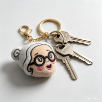 Gantungan Kunci Karakter Kustom Boneka Plush Lucu Aksesoris Tas Kartun Desain Personal OEM ODM Produsen Grosir