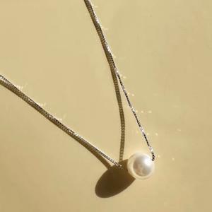 S925 <b>Gold</b>-Plated Single Natural Freshwater <b>Pearl</b> <b>Necklace</b> Classic and Versatile with Adjustable Collarbone Chain Simple Niche - Product Image 1