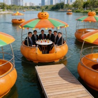 Vente flash : Mini jet-boat électrique en fibre de verre et acier / Bateau donut pour lac / Bateau barbecue pour les loisirs aquatiques résidentiels