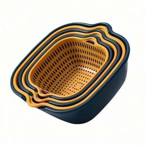 Panier de vidange multifonctionnel 6 pièces pour cuisine, idéal pour laver et stocker les fruits et légumes, en plastique - Product Image 1