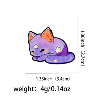 8 styles de pin's en émail chat galaxie mignons, broches chaton espace étoilé Kawaii, badges de revers chat nébuleuse colorés pour la décoration de sacs à dos