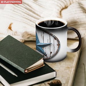 Frosted Black <b>Ceramic</b> <b>Mug</b> 11oz Heat Changing Magic Cup Round Smooth Rim Mouth Drinking Cup - Product Image 3