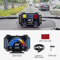 Affichage tête haute OBD2 HUD pour voiture avec GPS, jauge numérique multifonction pour la vitesse, le régime moteur, la température de l'huile et de l'eau, l'altitude