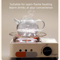 Bouilloire en verre borosilicate haute résistance, résistante aux flammes directes, avec filtre, capacité 500 ml, soufflée à la main, ensemble de thé