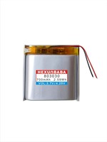 803030 3.7V 700mAh 2 kabel baterai Li-Ion polimer untuk Speaker MP3 L068