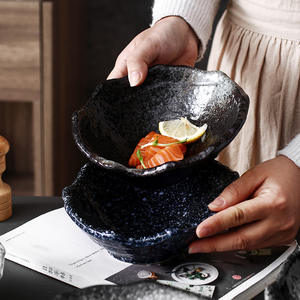 Casse-croûte en céramique japonaise de forme spéciale salade de légumes bol de fruits vaisselle commerciale jetable pour hôtel pour fêtes - Product Image 5