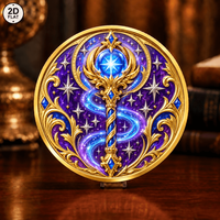 Pièce de monnaie fantaisie personnalisée en gros, style magie sorcière, pièce de collection, pièce commémorative, en fer