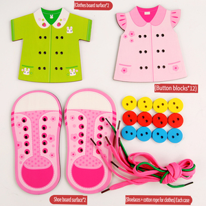 Juguete de Madera Ecológico y Colorido para Niños, Juego de Enhebrar Cuerdas, Atar Cordones y Botones, Desarrolla la Coordinación Ojo-Mano - Product Image 6