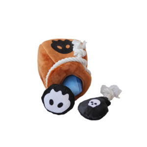 Dibujos animados pirata mascota felpa Squeaker bola arrugada juguete venta al por mayor perro gato suministros con cuero caucho plástico hueso - Product Image 4
