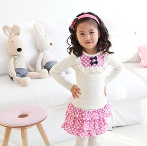 Conjunto de Ropa Infantil al por Mayor, Bonito Conjunto Coreano de Camiseta de Manga Larga con Falda y Pantalones para Niñas Pequeñas de Fábrica China - Product Image 1
