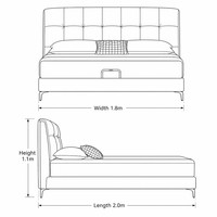 Lit double en bois compact pour chambre à coucher, résistant aux rayures, résistant aux griffures des chats, revêtement en cuir, meubles OEM pour hôtel et appartement