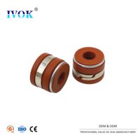 IVOK 16PCS Set Seal Katup Oli OEM RE515329/RE31617 Bahan FKM ACM Seal Batang Katup Cocok untuk JohnDere Seri 300