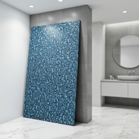 Panneaux muraux en PVC marbré modernes et imperméables à haute brillance pour la décoration intérieure ; Panneaux muraux intérieurs imprimés en 3D pour usage domestique et commercial