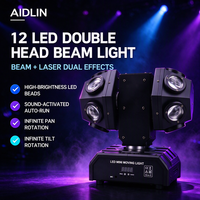 Projecteur araignée à 12 yeux et double bras pour laser LED, contrôle DMX512, RGBW, rotation infinie, pour discothèque et soirée