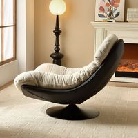 Chaise longue de loisirs populaire velours blanc chaise pivotante de luxe moderne à rotation de 360 degrés pour meubles de salon