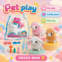 Jouet en peluche mouton marcheur réglable en hauteur (31-50 cm) pour enfants de 3 ans et plus, accessoires pour animaux de compagnie mignons et petits
