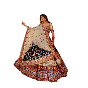 Lehenga Choli de Seda Estampada de Calidad de Exportación, Tipo Cosido, Atuendo Tradicional Étnico Informal para Mujer, Secado Rápido, Mejor Precio, Antra - Product Image 2
