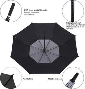 Paraguas Doble Clásico Extra Grande de 34 Pulgadas con Ventilación, Resistente al Viento e Impermeable, Apertura Automática, Personalizado, Recto, para Regalos Empresariales de Golf - Product Image 3